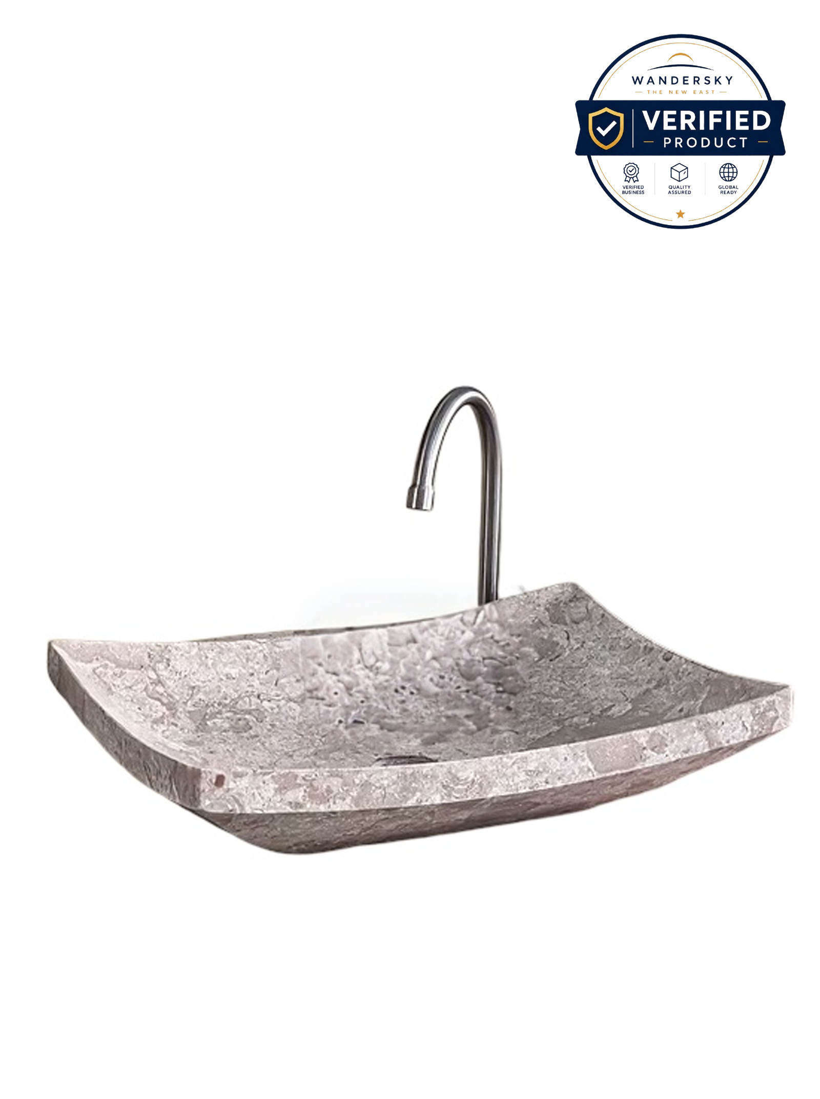 White "Zen-Style" Marble Wash Basin