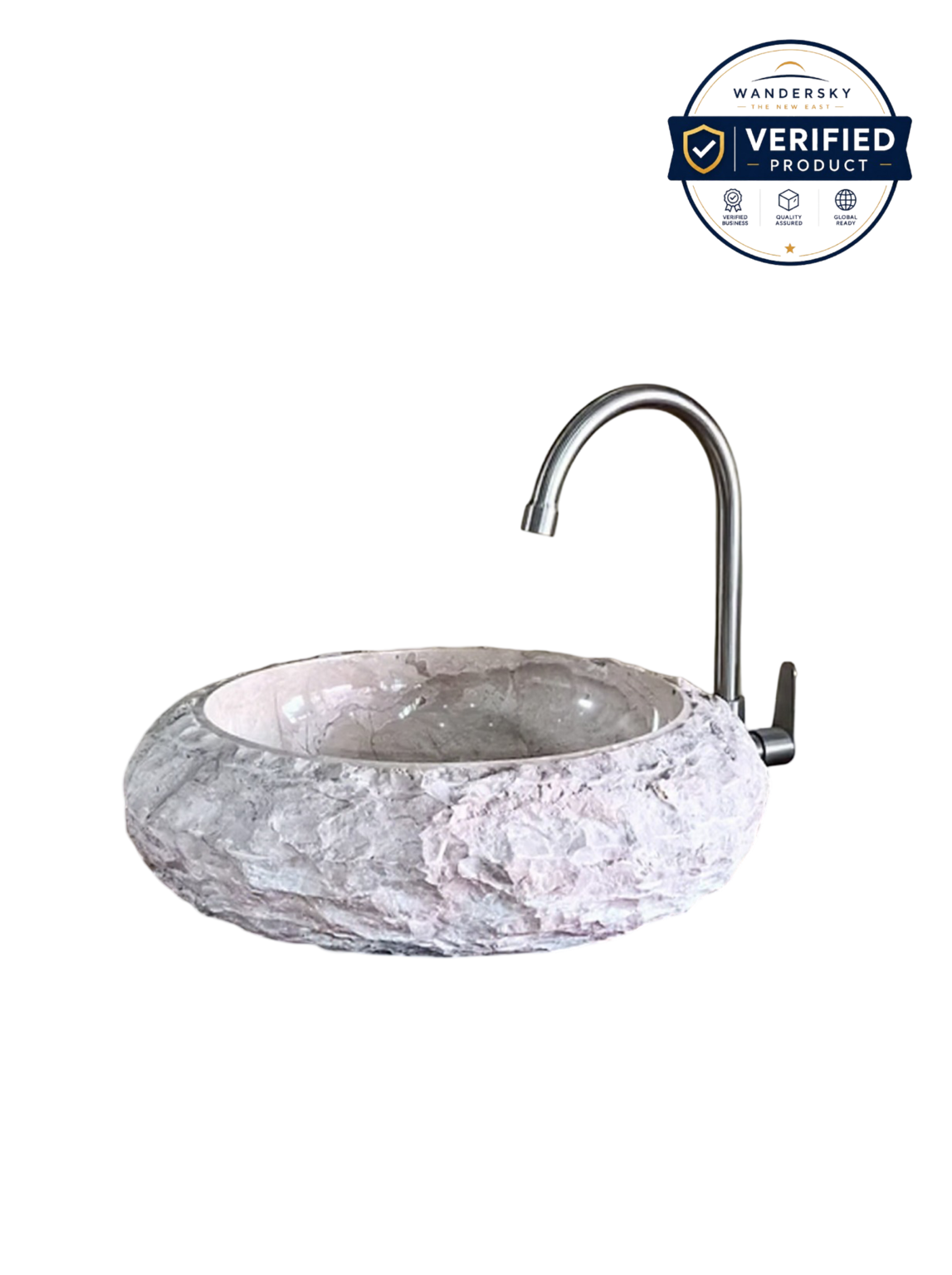 Marble Erosion Donut Sink (Cream)