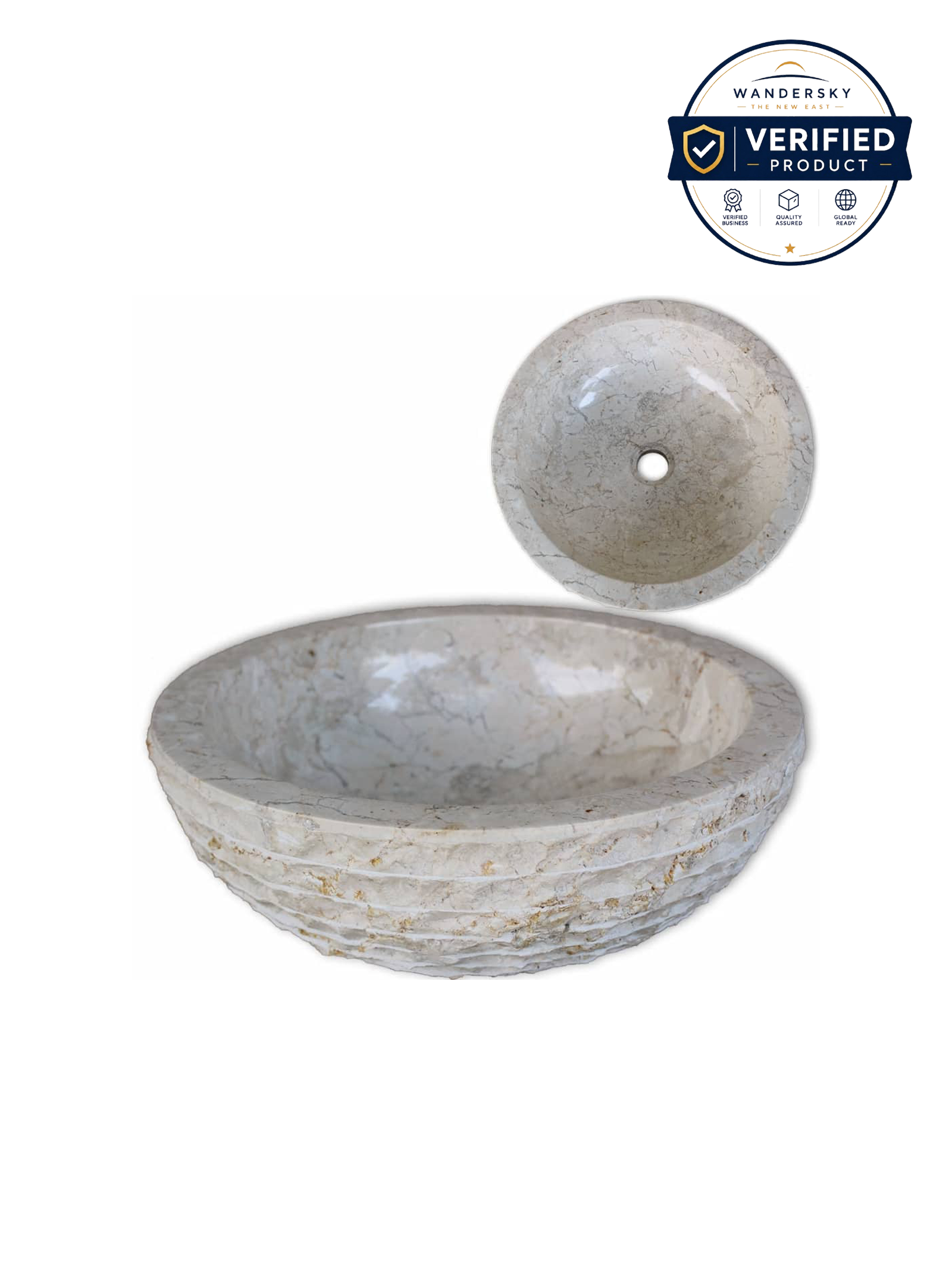 Basin Marble 40 cm Cream