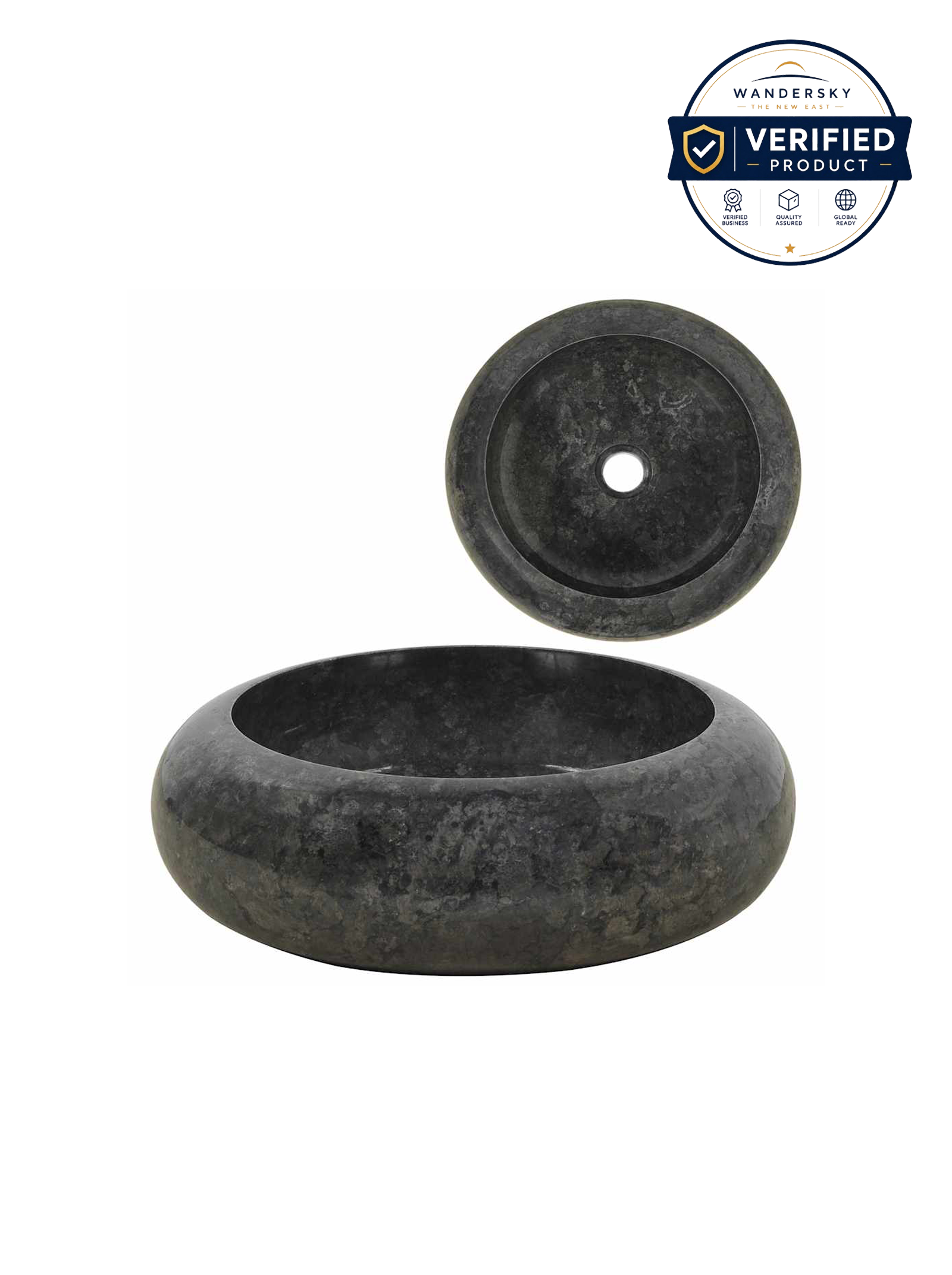 Sink 40x12 cm Marble Black