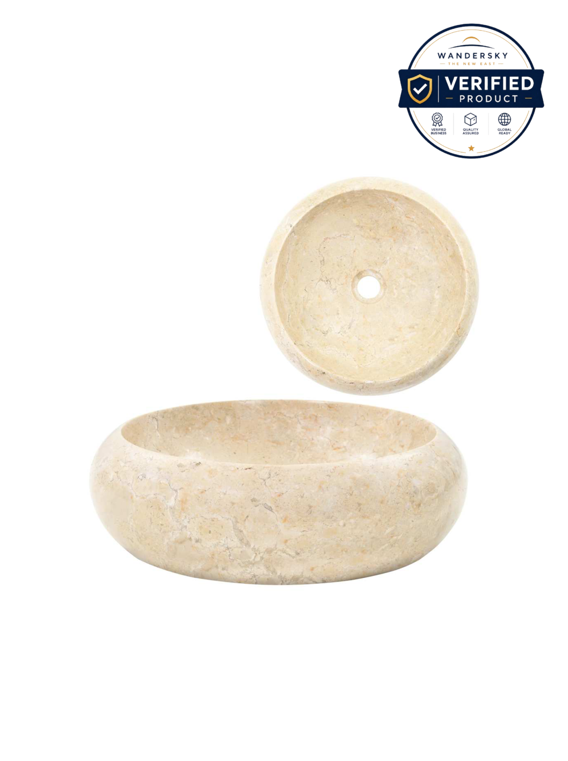 Sink 40x12 cm Marble Cream