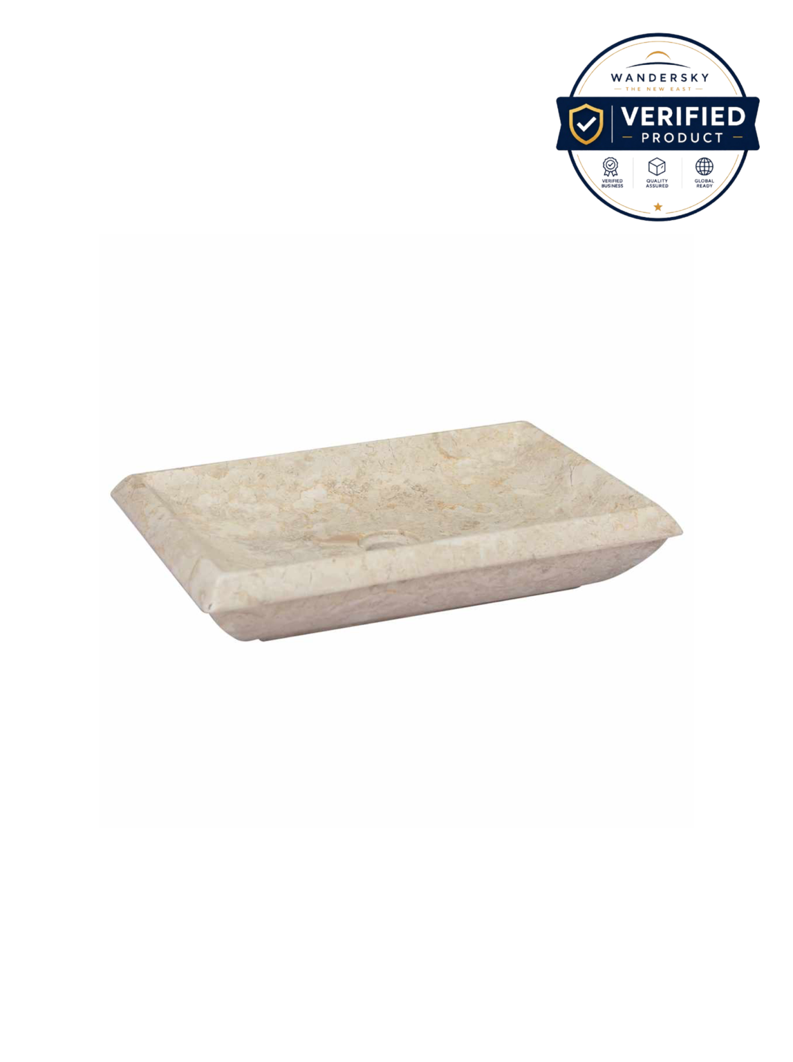 Washbasin Cream 50 x 35 x 10 cm Marble
