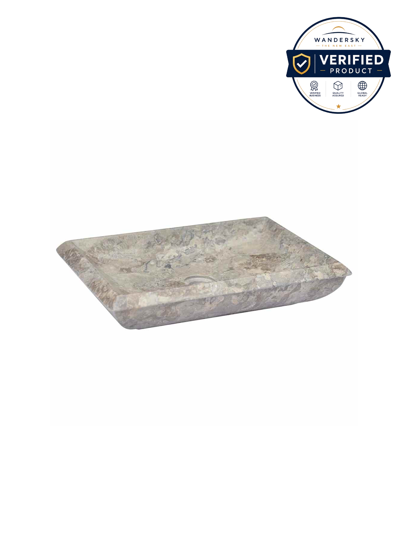 Washbasin Gray 50 x 35 x 10 cm Marble