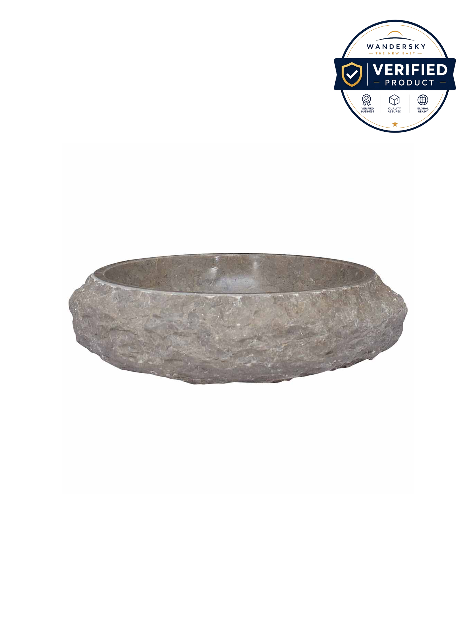Sink Erosion 40 x 12 cm Marble Grey