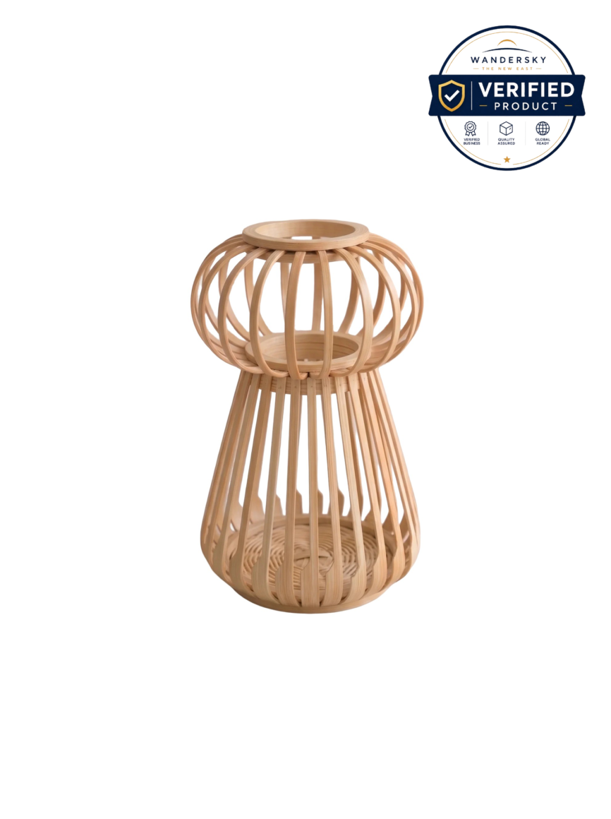 Artisan Hand-Curved Bamboo Vase