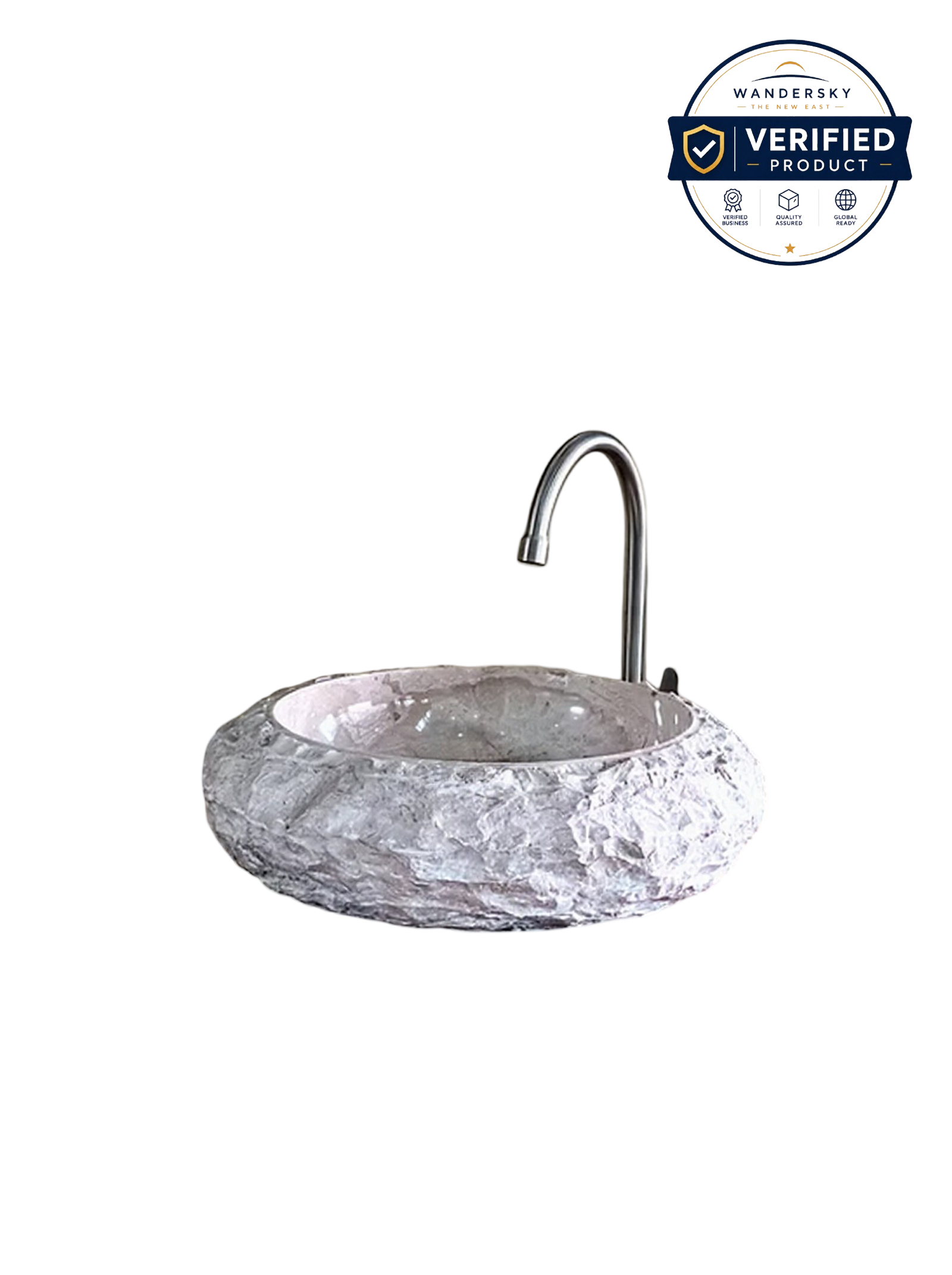Marble Erosion Donut Sink (Cream)