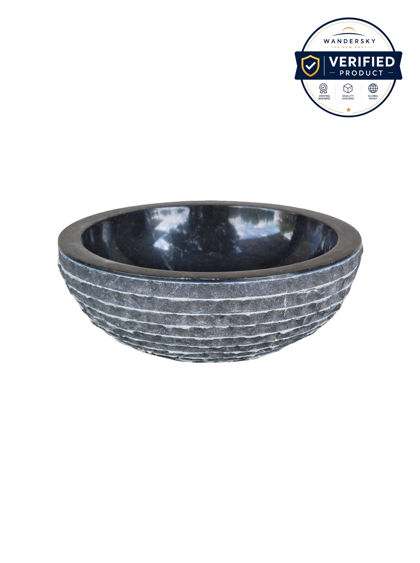 Basin Marble 40 cm Black