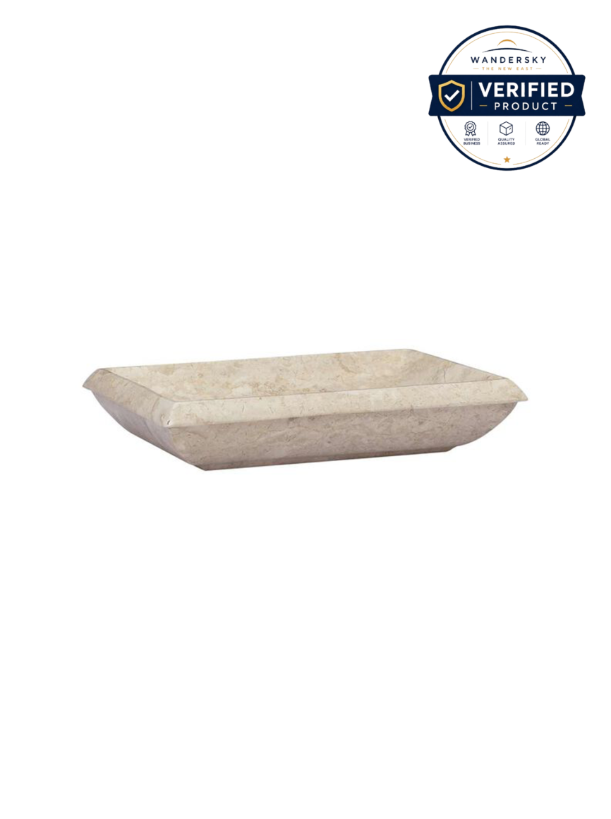 Washbasin Cream 50 x 35 x 10 cm Marble