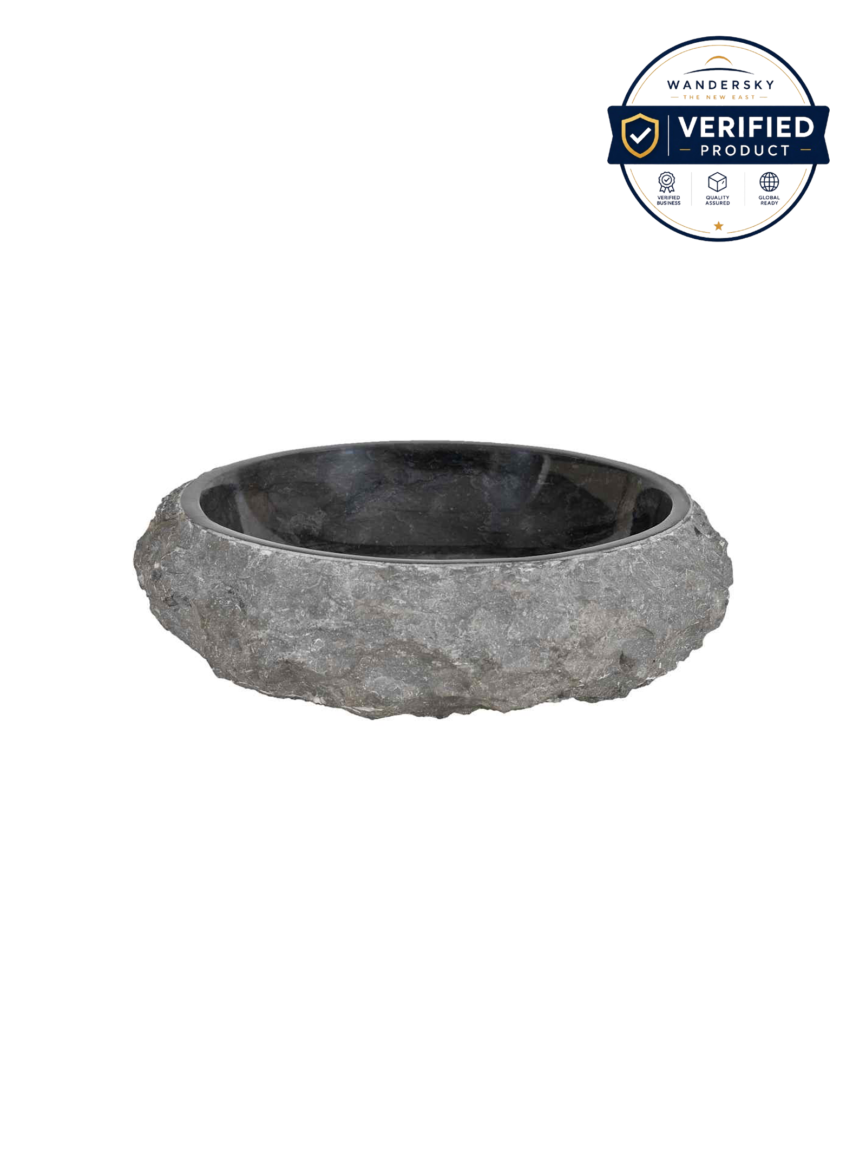 Sink Erosion 40 x 12 cm Marble Black