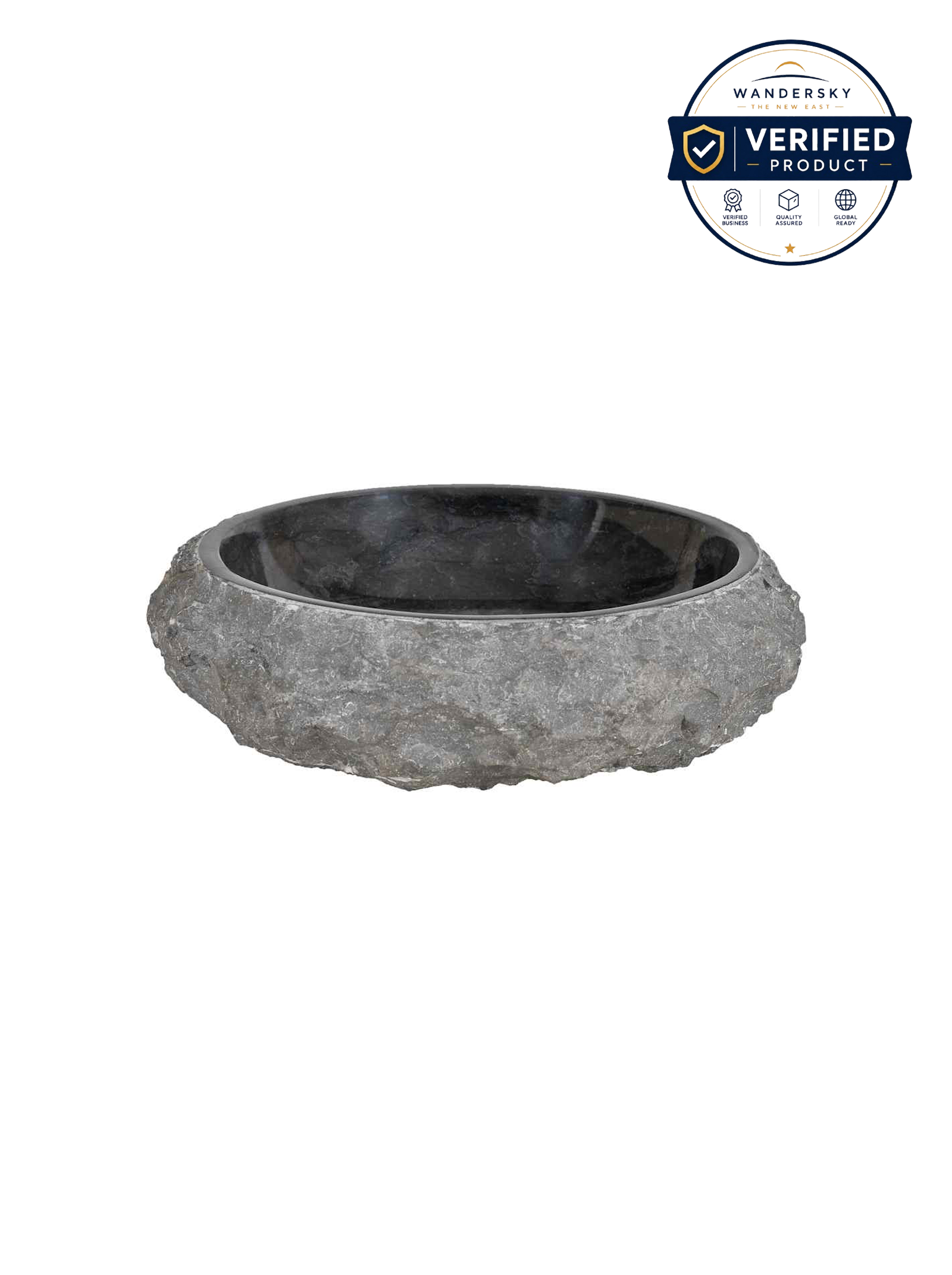 Sink Erosion 40 x 12 cm Marble Black