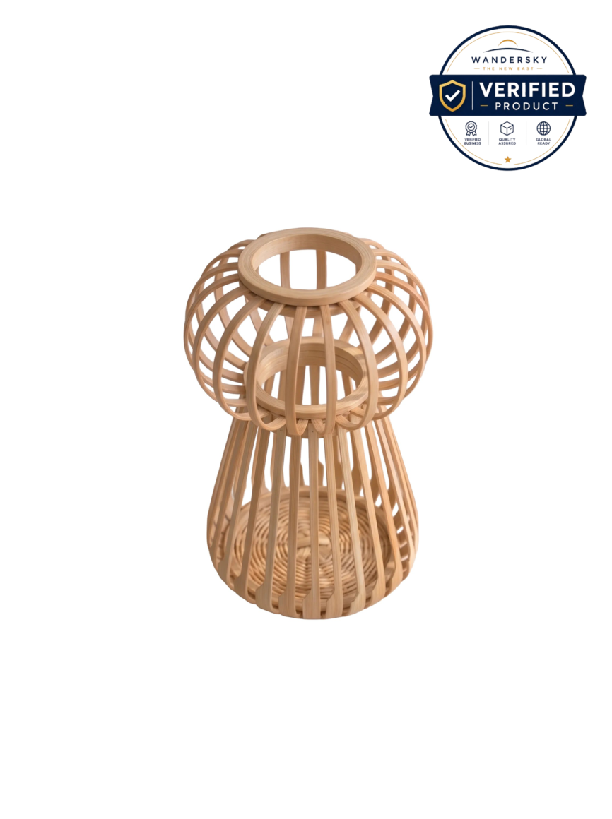 Artisan Hand-Curved Bamboo Vase