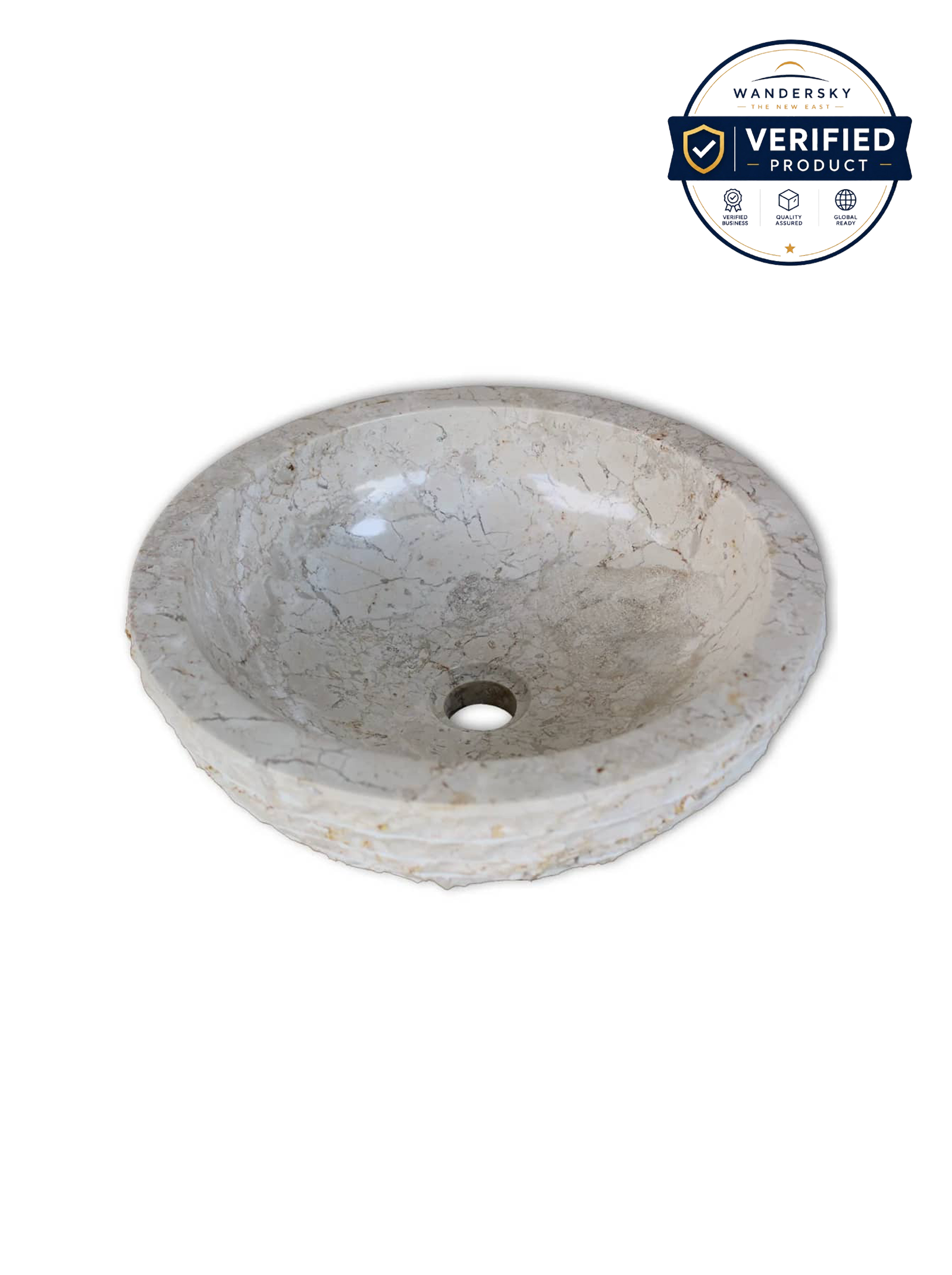 Basin Marble 40 cm Cream