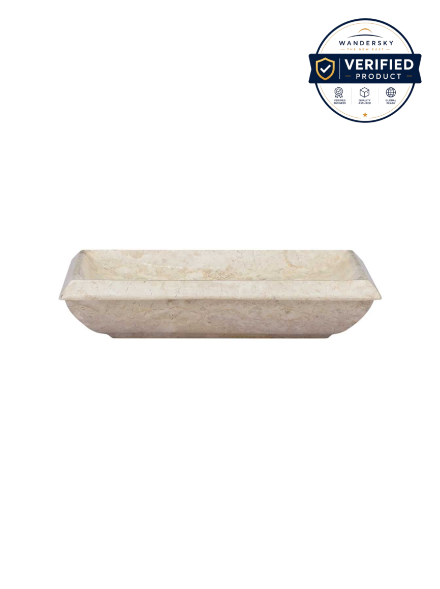 Washbasin Cream 50 x 35 x 10 cm Marble