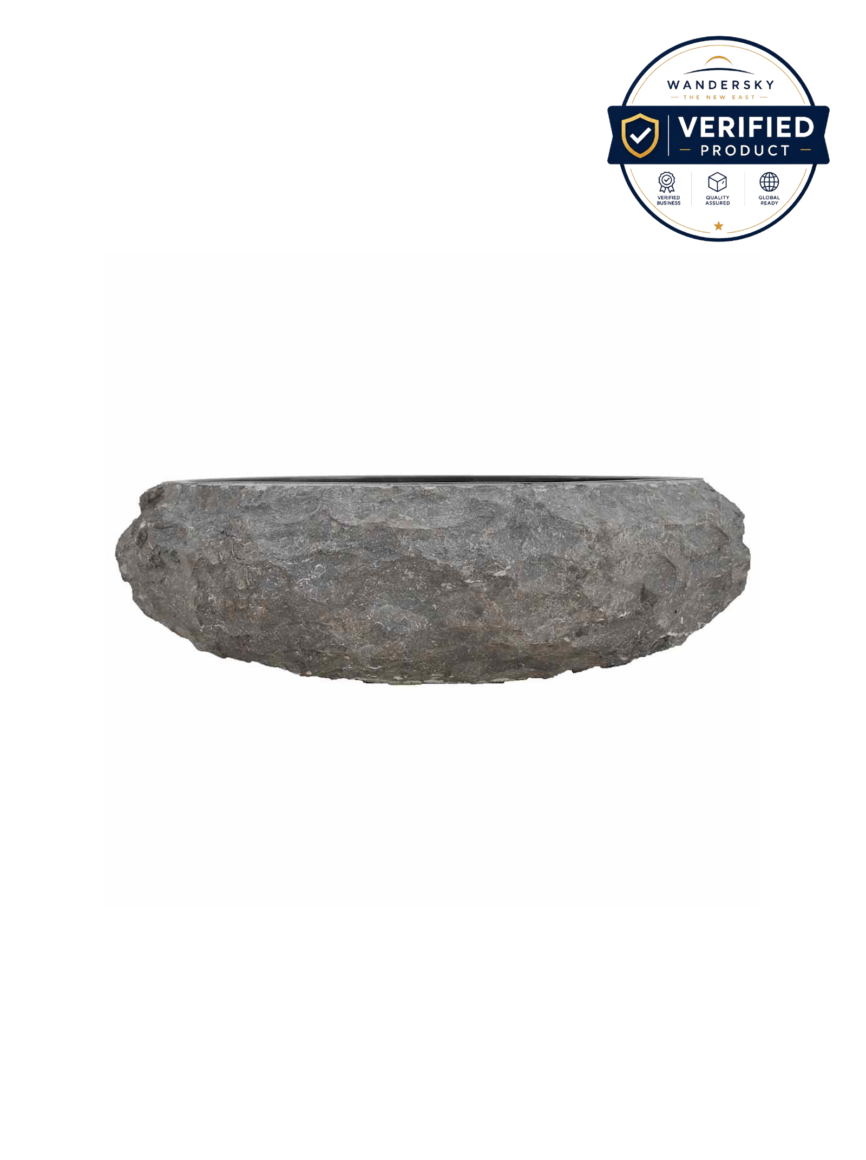Sink Erosion 40 x 12 cm Marble Black