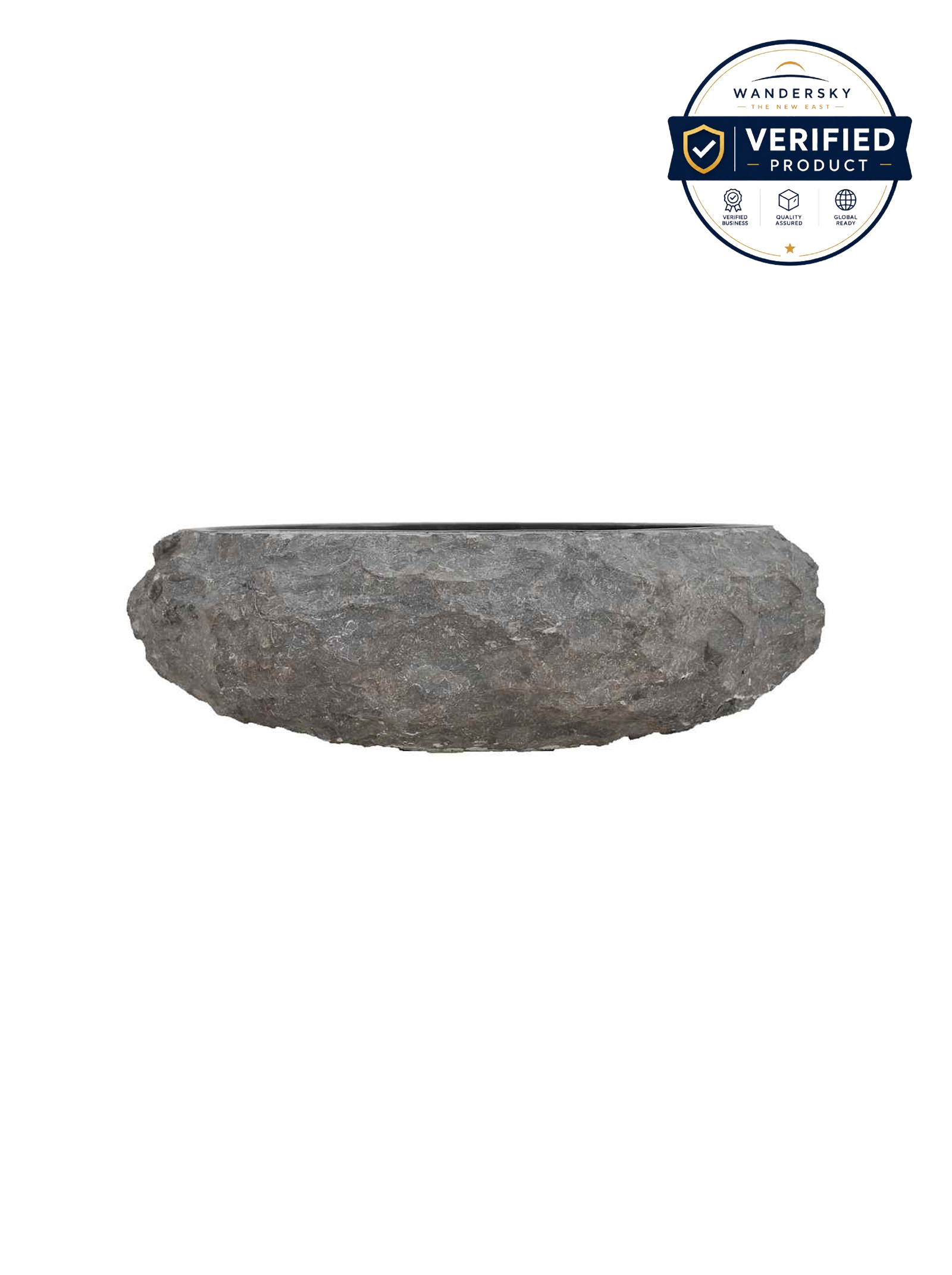 Sink Erosion 40 x 12 cm Marble Black