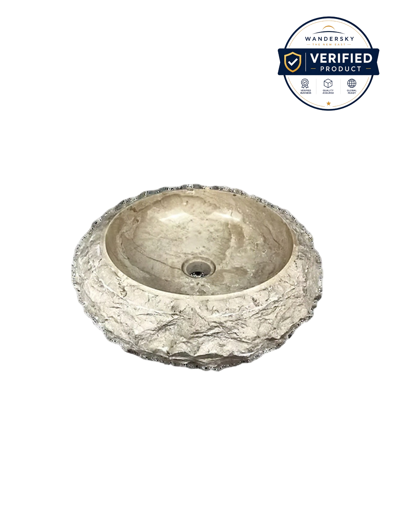 Marble Erosion Donut Sink (Cream)