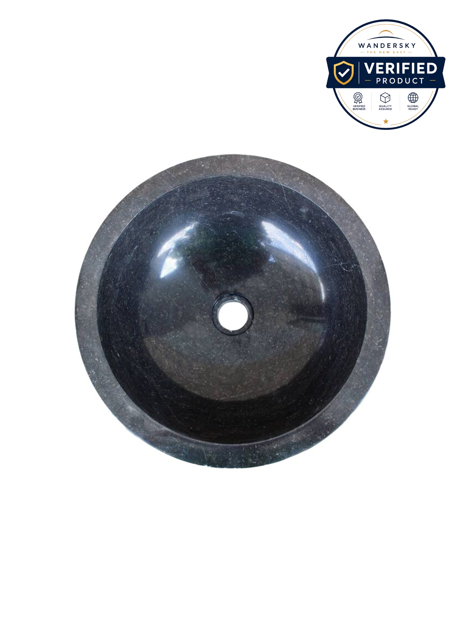 Basin Marble 40 cm Black