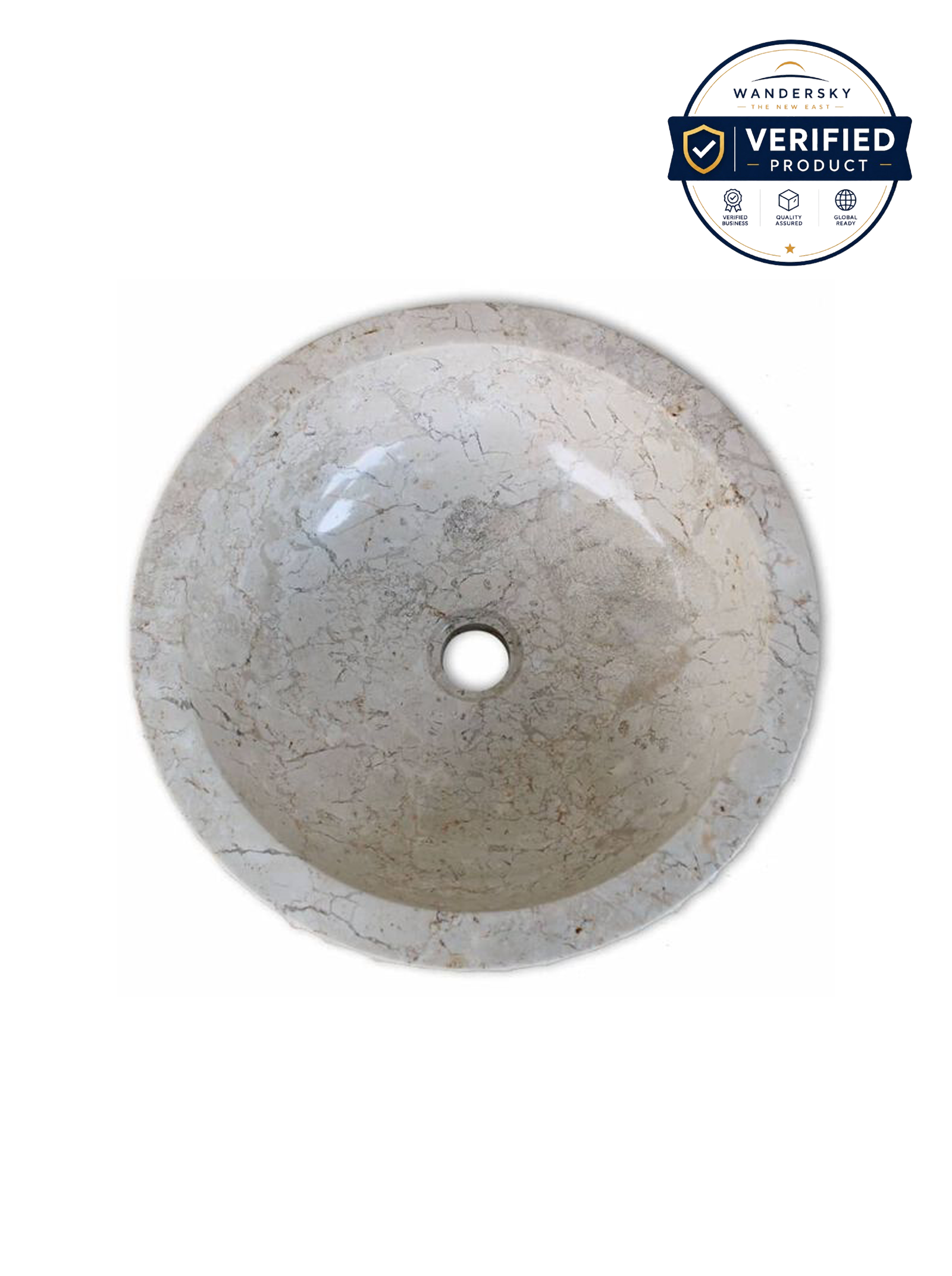 Basin Marble 40 cm Cream