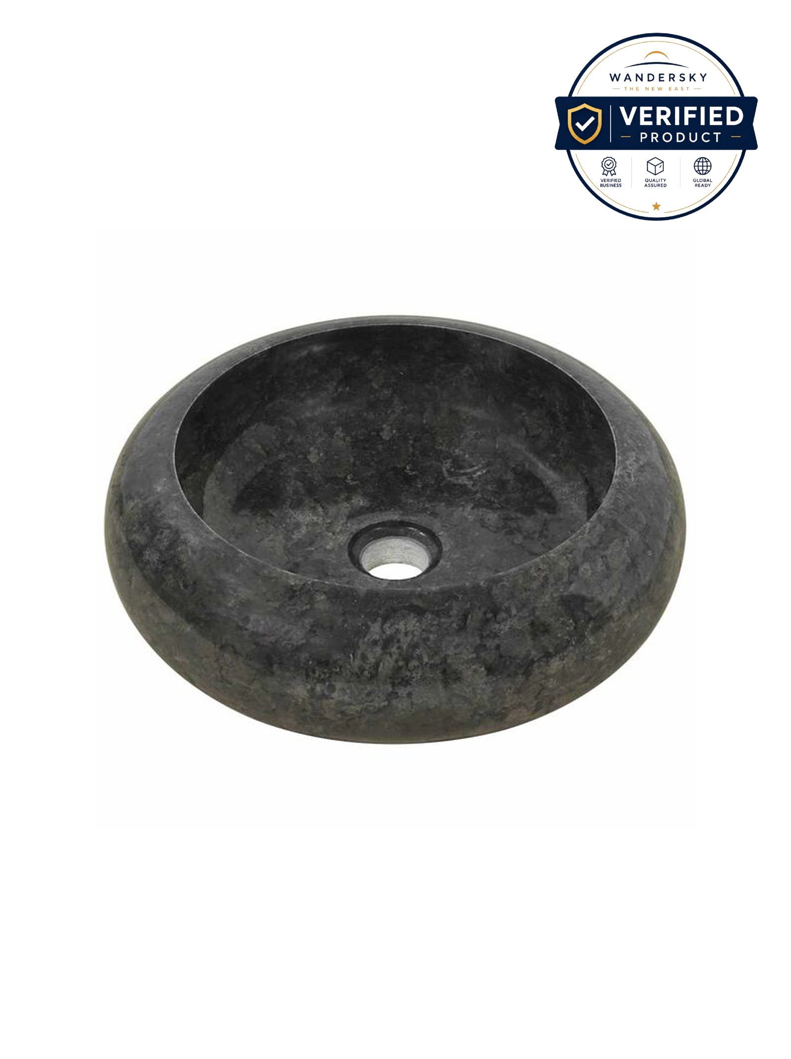 Sink 40x12 cm Marble Black