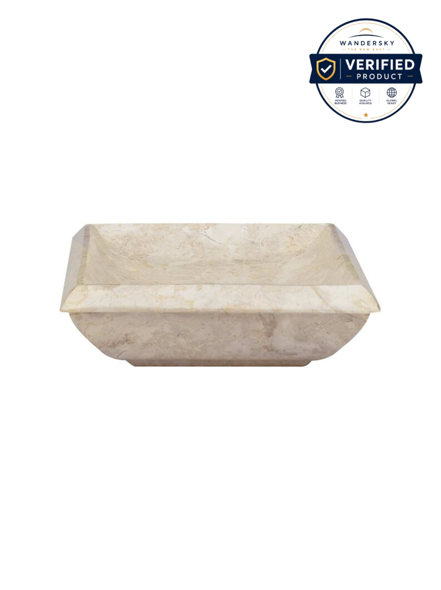 Washbasin Cream 50 x 35 x 10 cm Marble