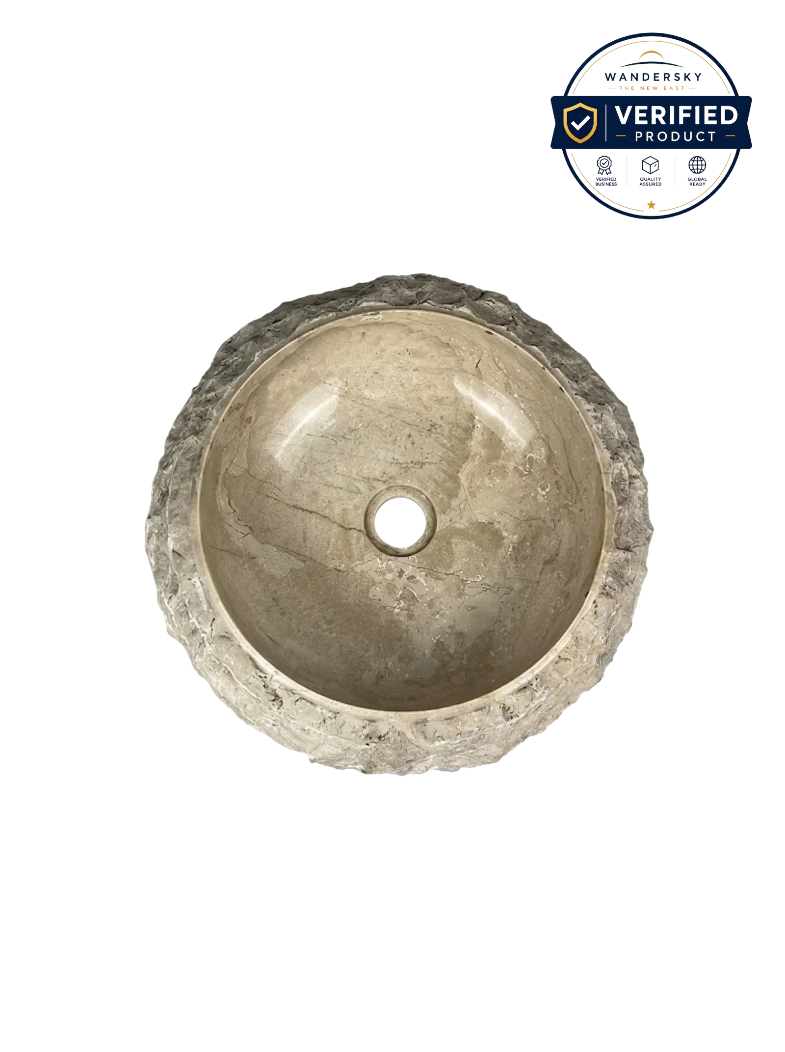 Marble Erosion Donut Sink (Cream)