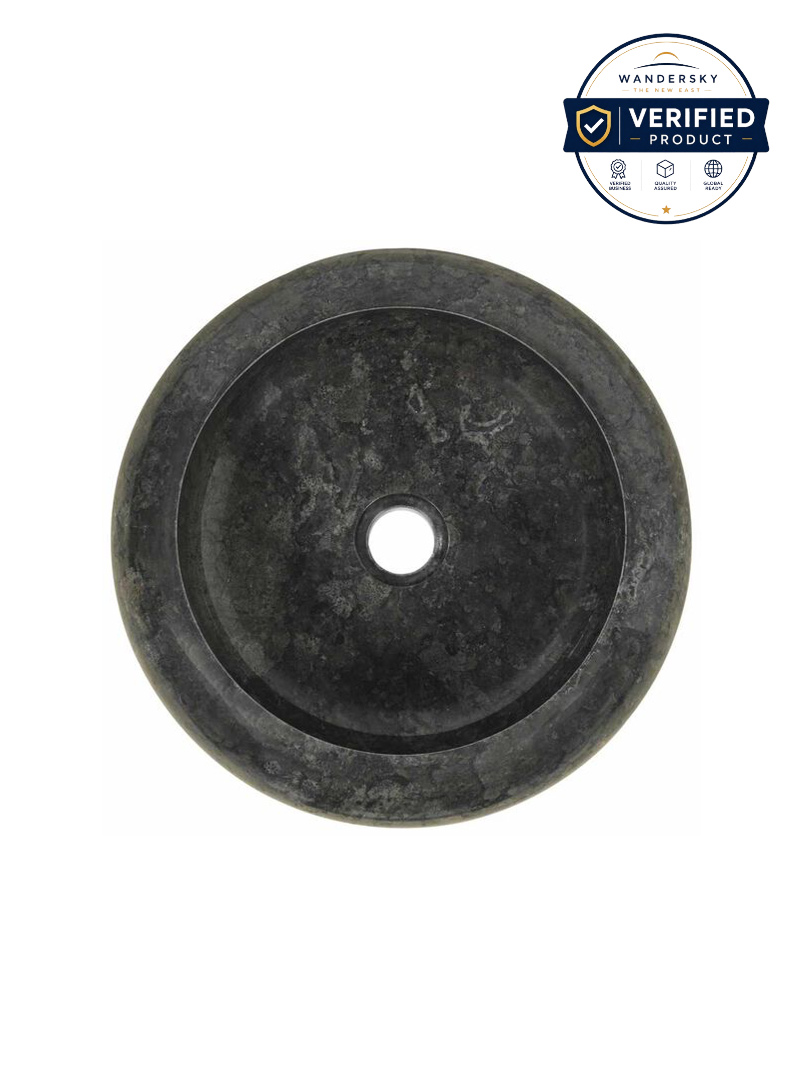Sink 40x12 cm Marble Black