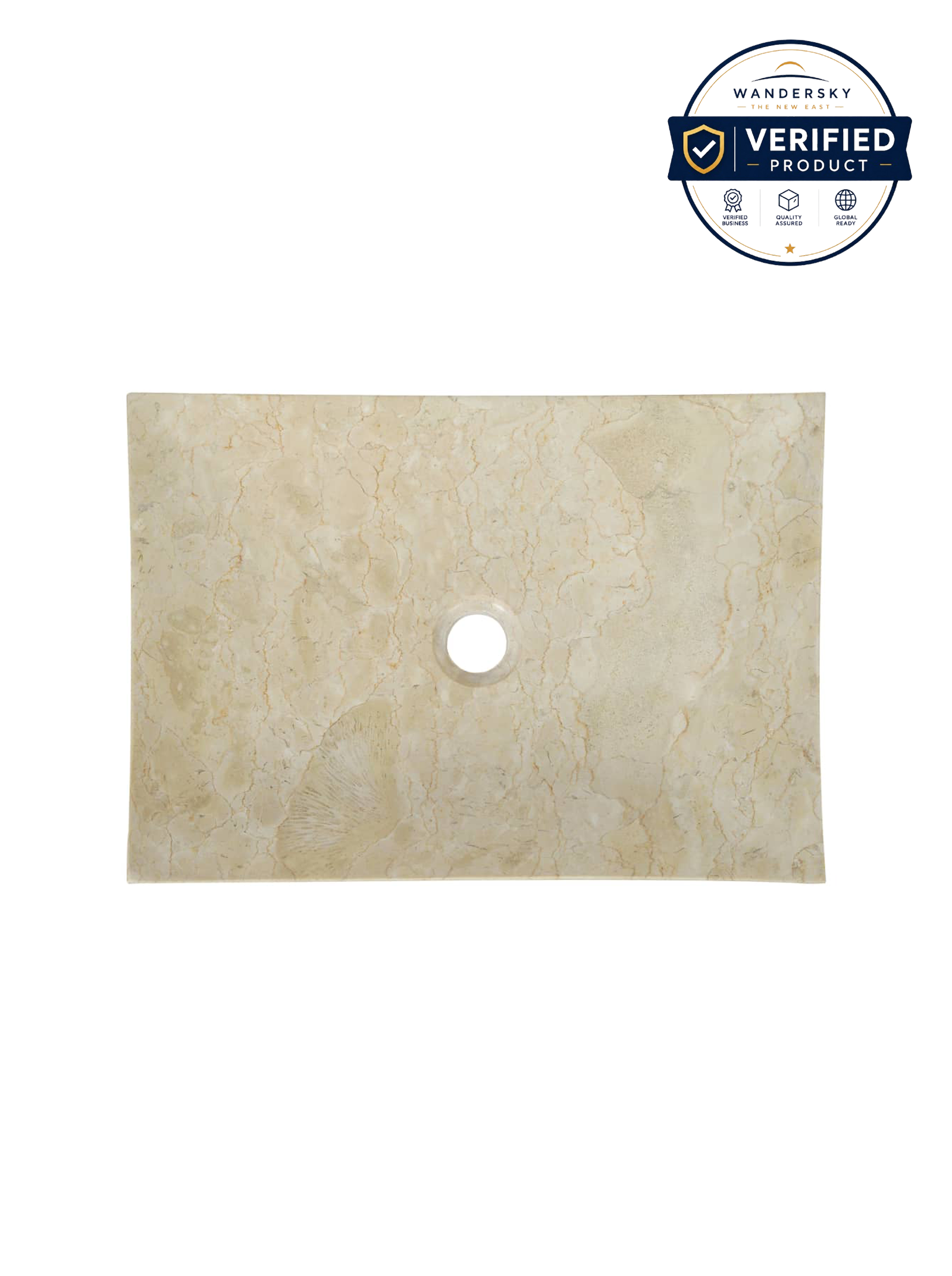 Sink 50 x 35 x 12 cm Marble Cream