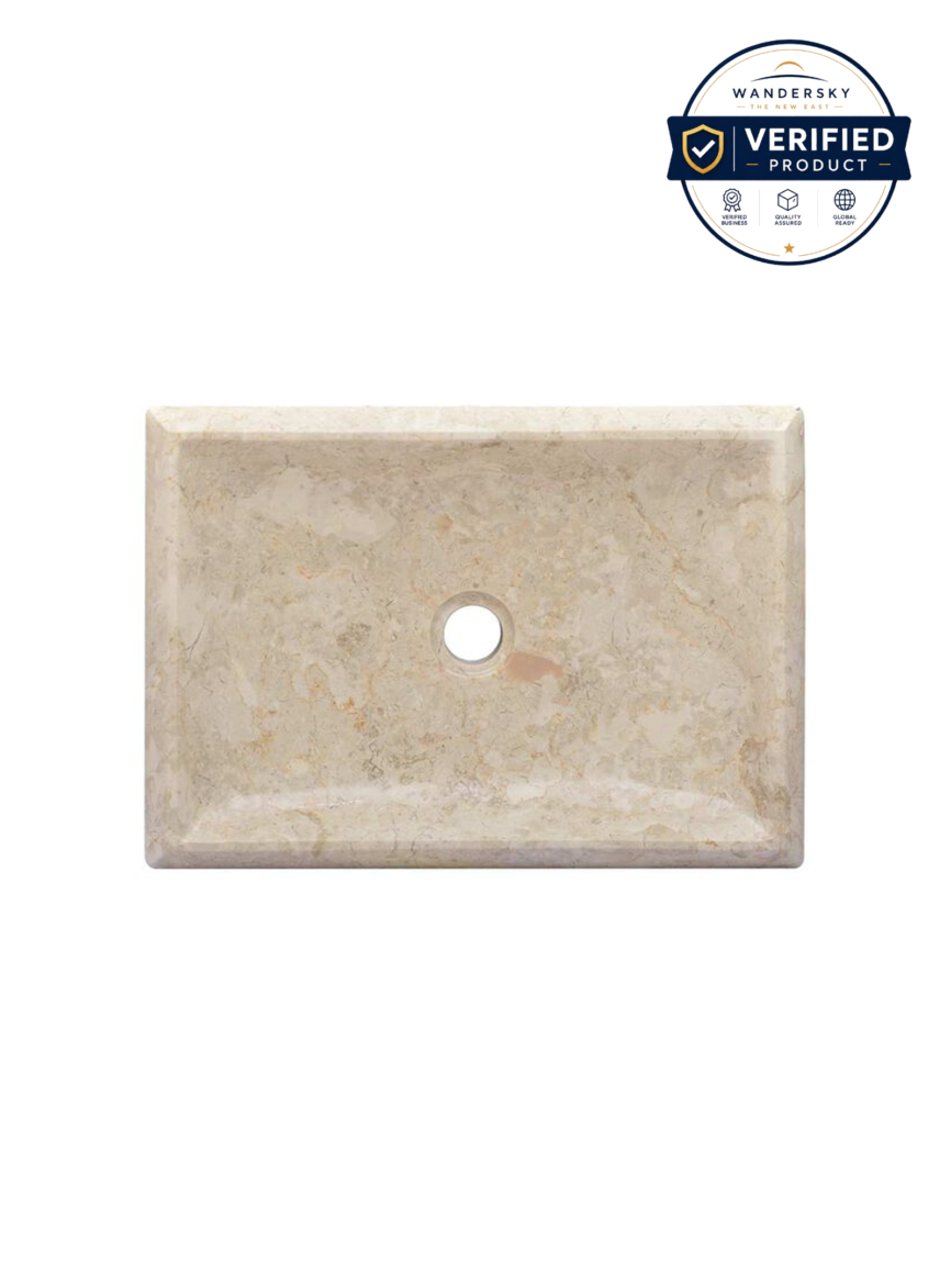 Washbasin Cream 50 x 35 x 10 cm Marble