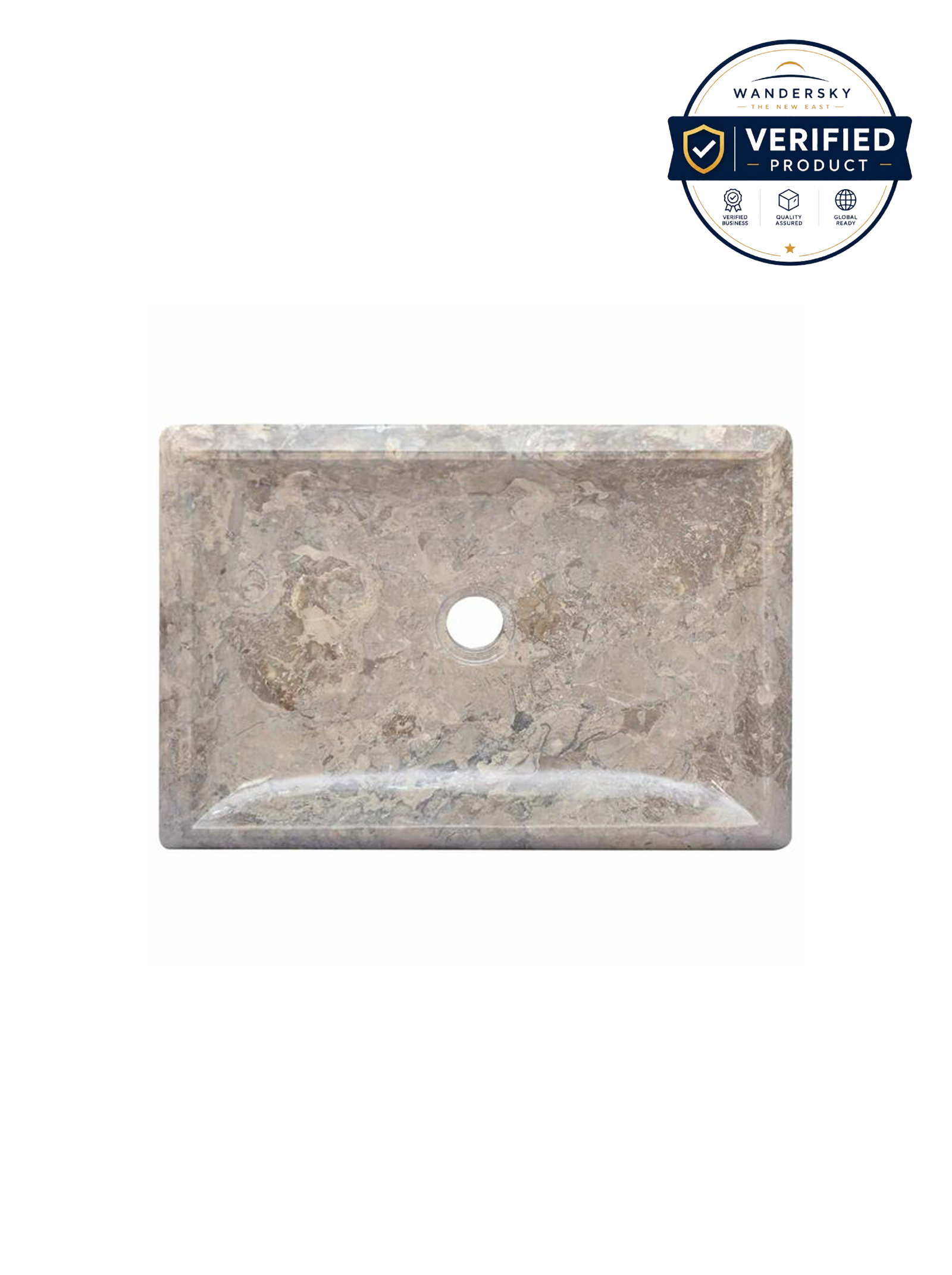 Washbasin Gray 50 x 35 x 10 cm Marble