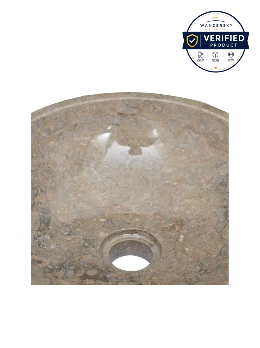 Sink Erosion 40 x 12 cm Marble Grey