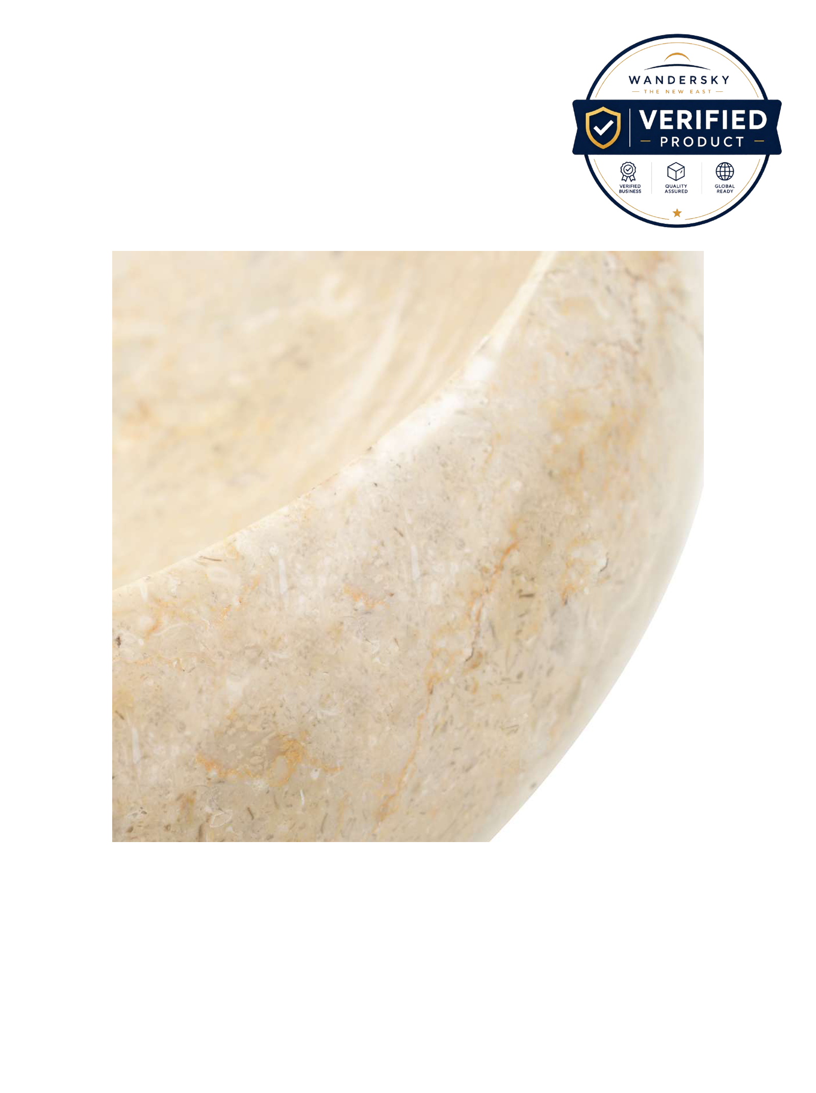 Sink 40x12 cm Marble Cream