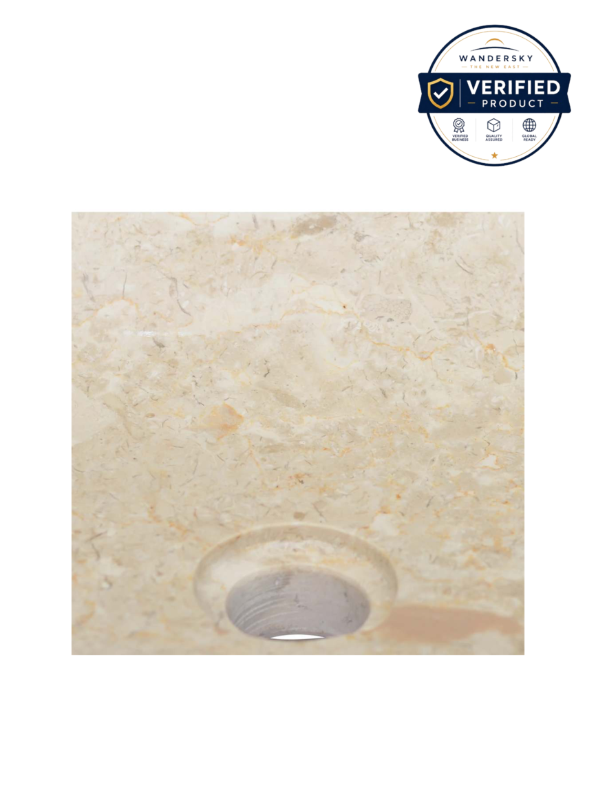 Washbasin Cream 50 x 35 x 10 cm Marble