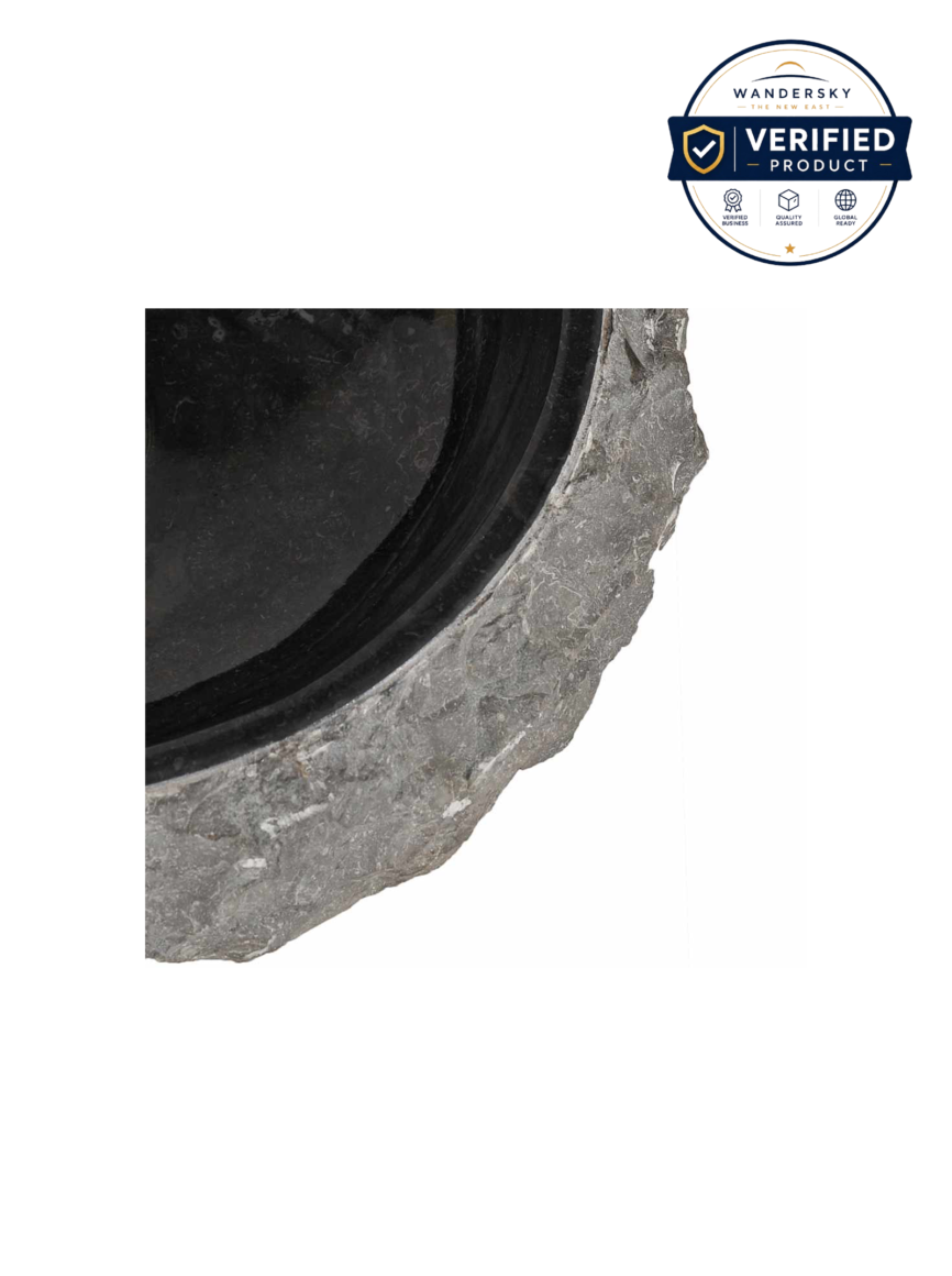 Sink Erosion 40 x 12 cm Marble Black