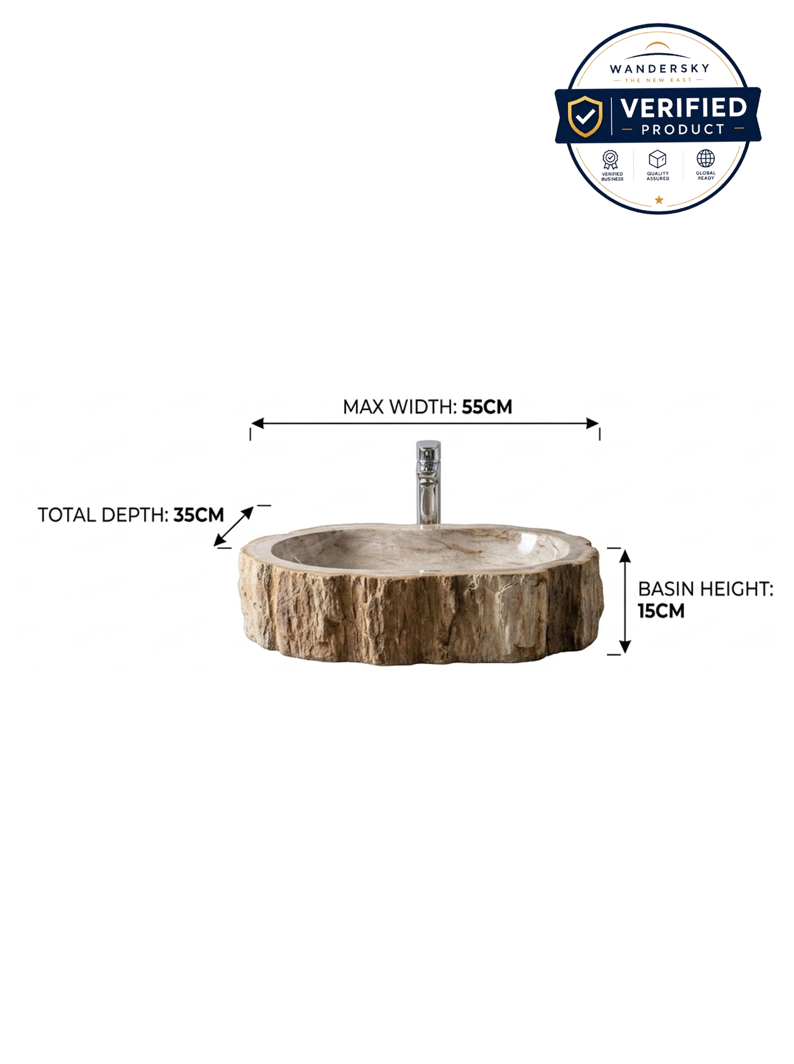 Petrified Wood Sink Bowl