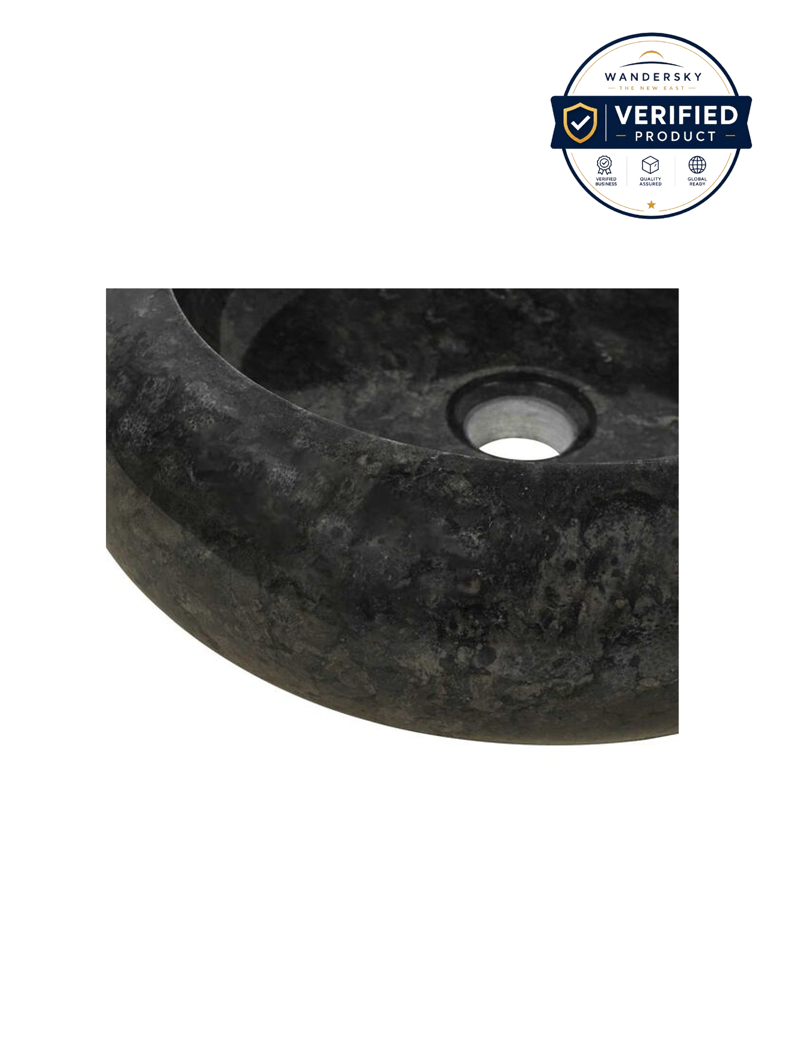 Sink 40x12 cm Marble Black
