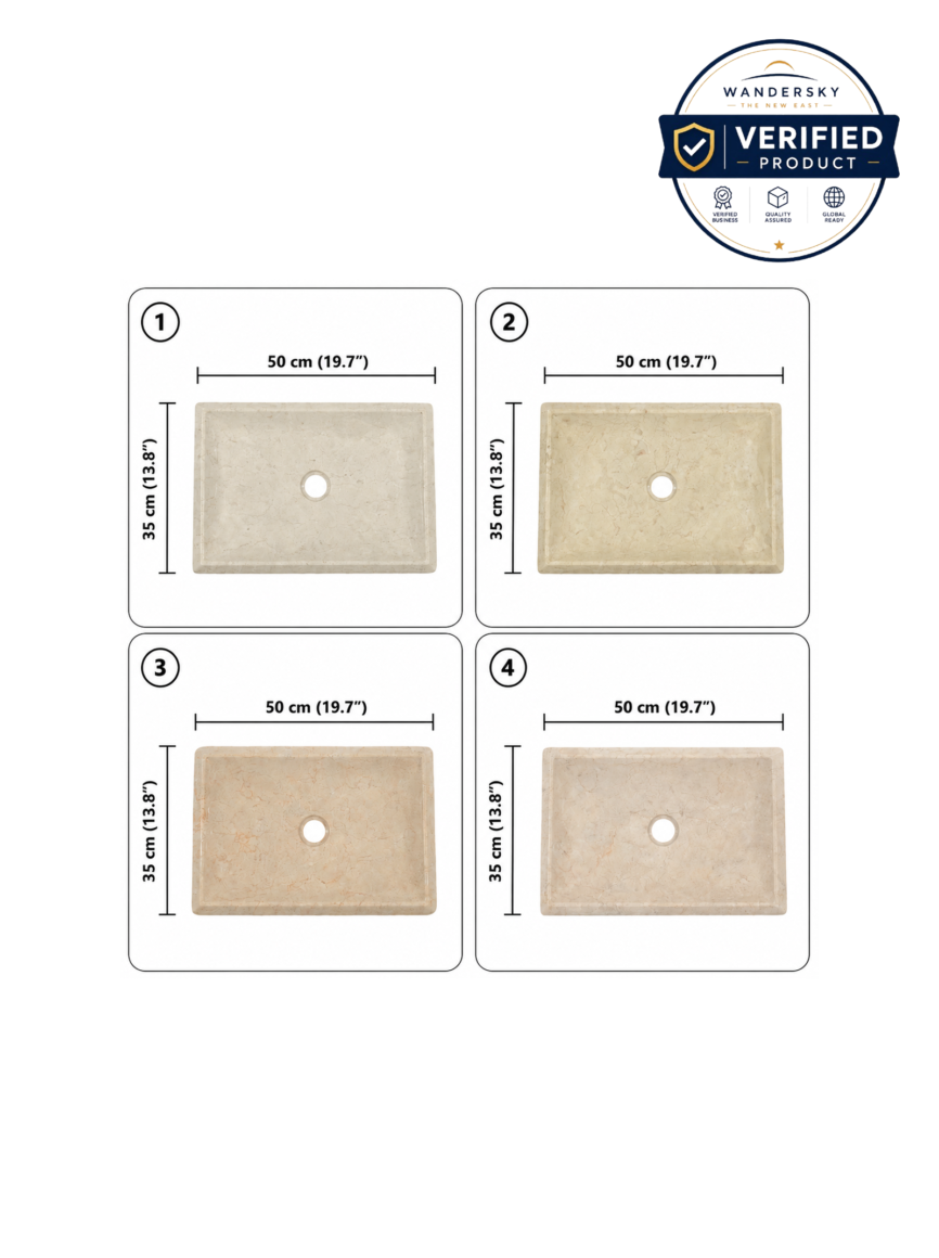 Washbasin Cream 50 x 35 x 10 cm Marble