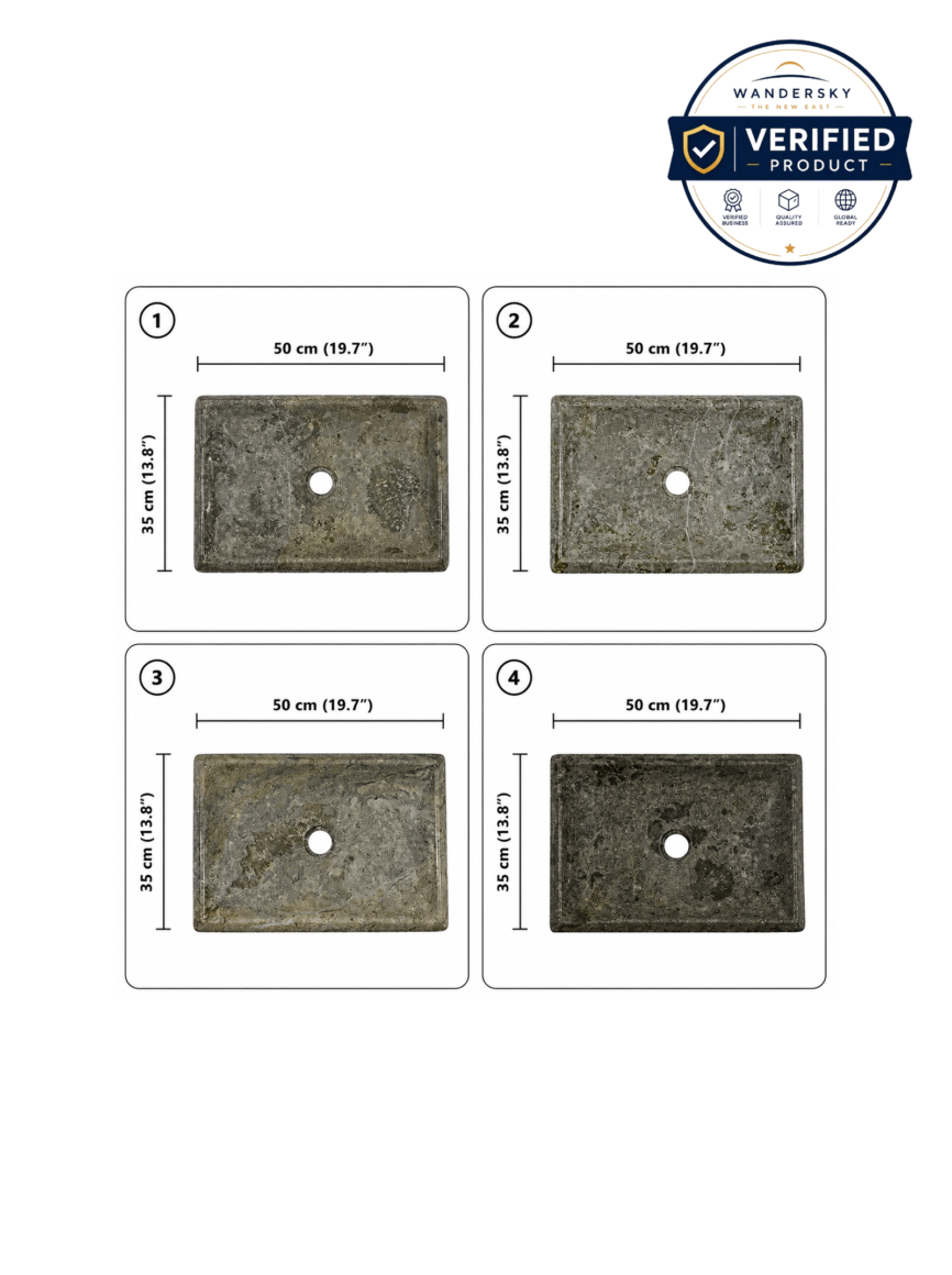 Washbasin Gray 50 x 35 x 10 cm Marble