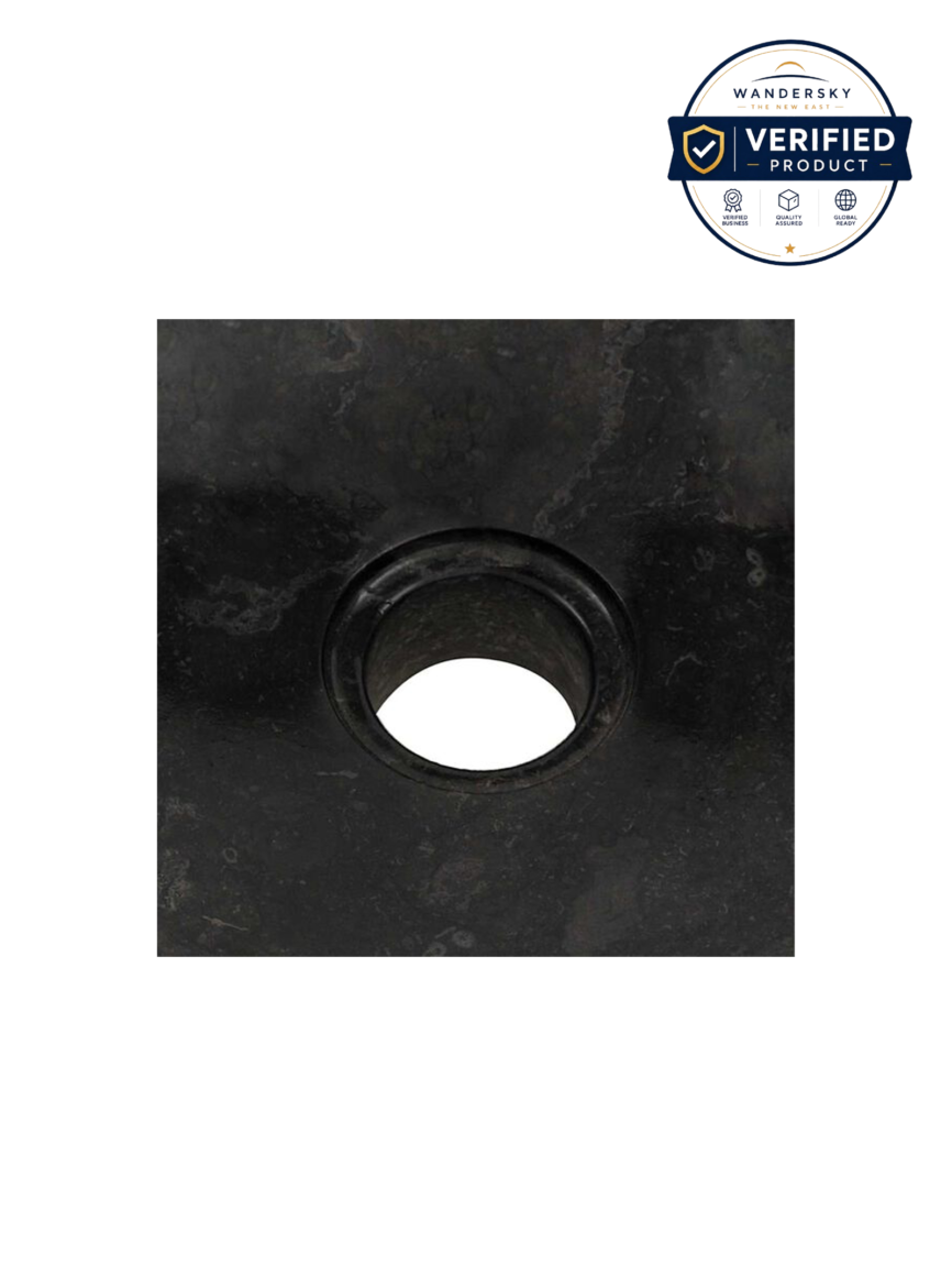 Sink Erosion 40 x 12 cm Marble Black