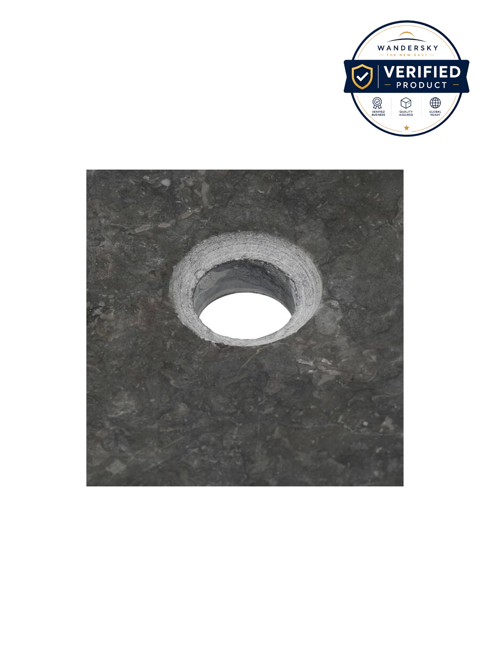 Sink 50 x 35 x 12 cm Marble Black