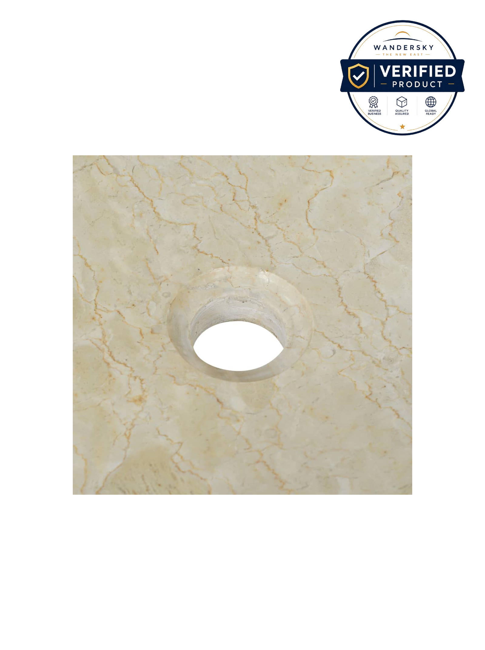 Sink 50 x 35 x 12 cm Marble Cream