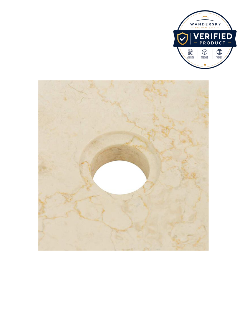 Sink Erosion 40 x 12 cm Marble Cream