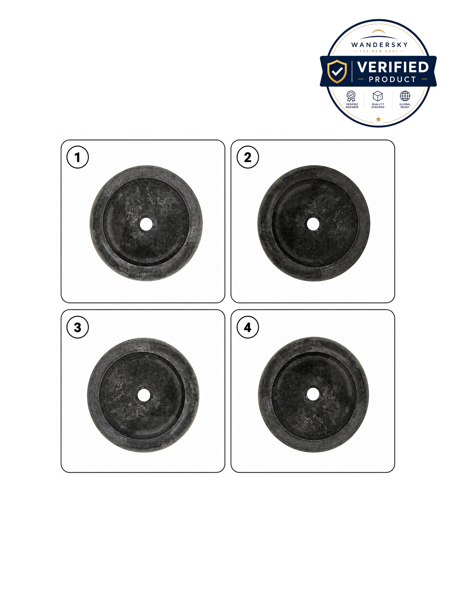 Sink 40x12 cm Marble Black