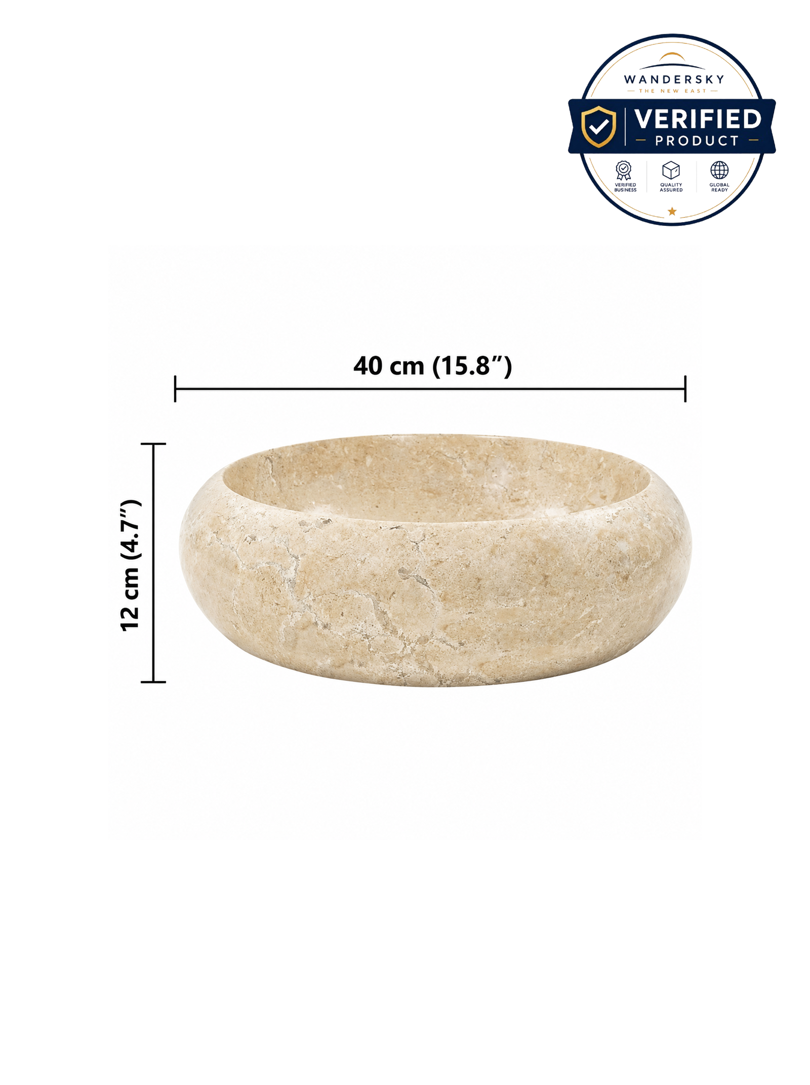 Sink 40x12 cm Marble Cream